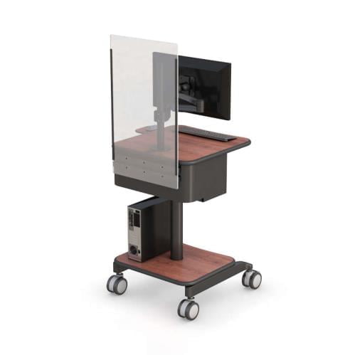 772864 mobile computer data cart with sneeze shield