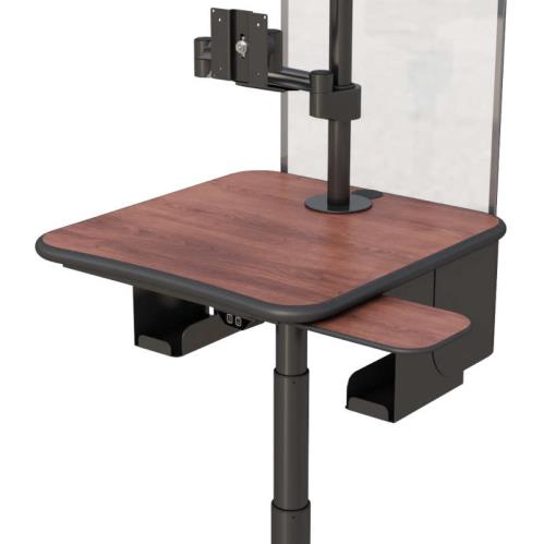 772864 mobile computer data cart worksurface with sliding mouse tray
