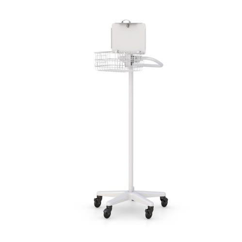 772871 mobile tablet cart with locking wire basket