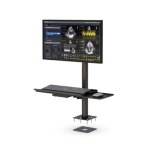 772908 desktop monitor pole mount with fixed keyboard tray