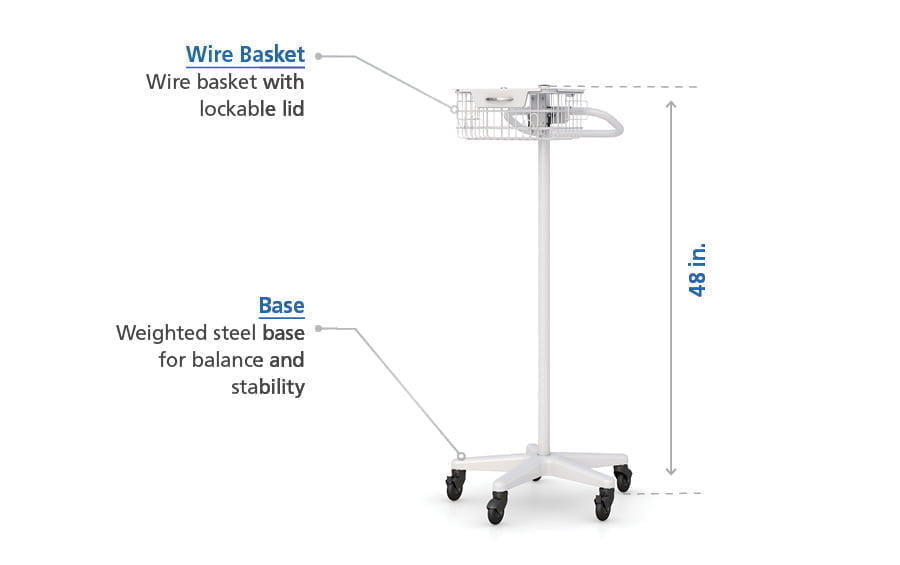 Mobile ELBI lightweight cart with locking secure basket