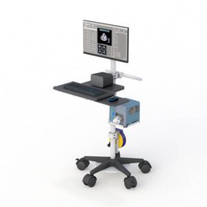 AFC laptop pole standing medical cart a mobile cart with a laptop stand designed for medical use.