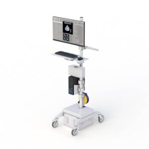 AFC mobile medical computer pole cart a portable solution for medical professionals to carry and use computers on the go