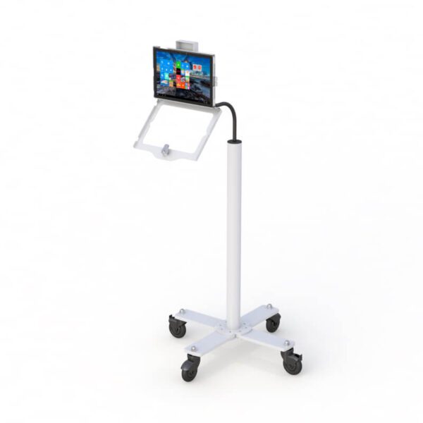 Adjustable Rolling Tablet Kiosk Floor Stand