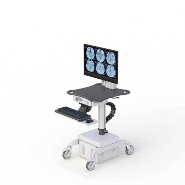 Computer standing carts by AFC. A mobile solution for ergonomic workstations. Adjustable height and sturdy design.