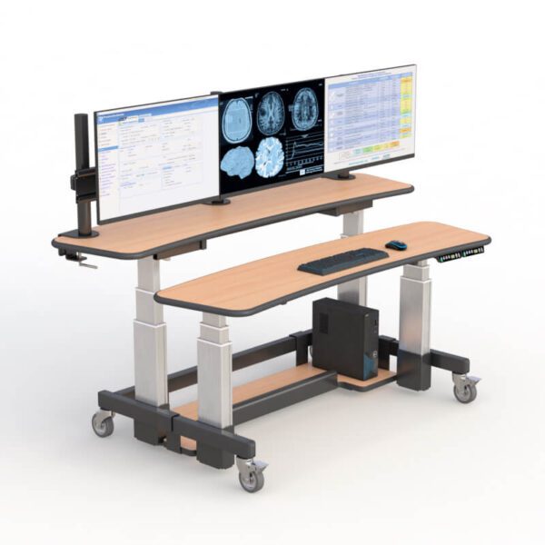 Dual tier study workstations by AFC: A modern and efficient solution for studying. Two-tier design for optimal organization and productivity.