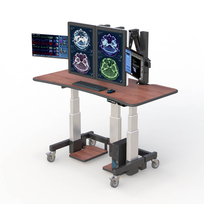 AFC's variable-height computer desk offering flexible work options.
