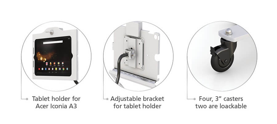 Ergonomic iPad Kiosk Stand features