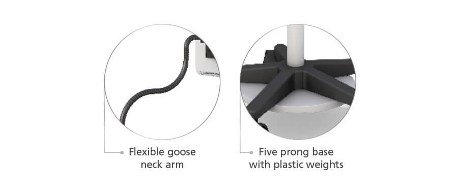 Ergonomic iPad Kiosk Stand features