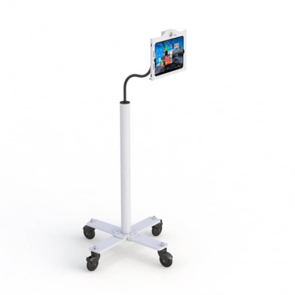 Height Adjustable Rolling Tablet Kiosk Floor Stand