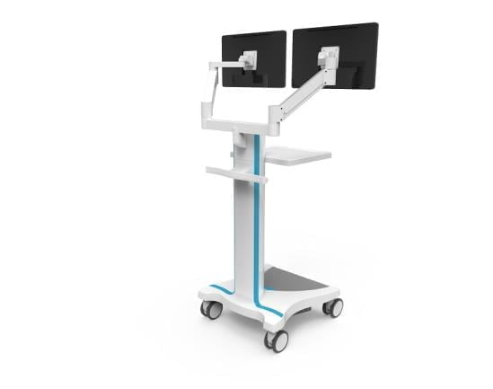 OEM 19 healthcare dual monitor medical computer cart