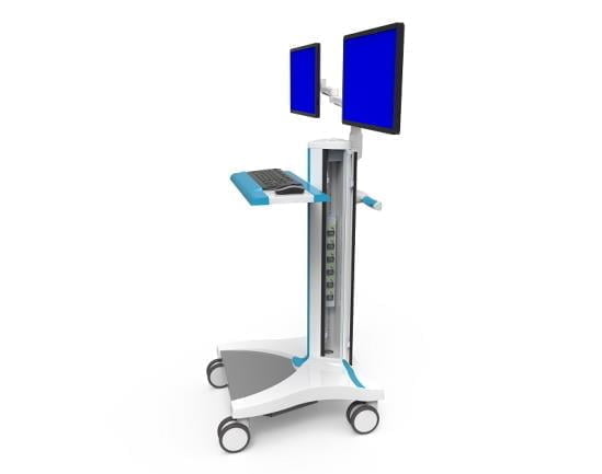 OEM 30 dual monitor medical computer cart
