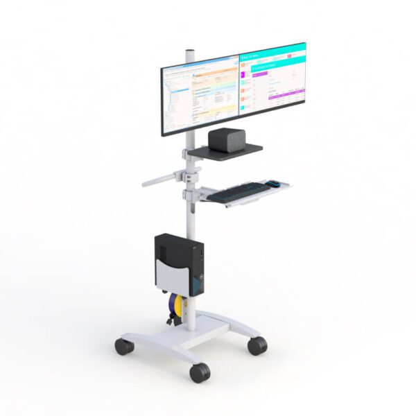 Rolling laptop station by AFC A mobile workstation with wheels, designed for laptops. Convenient and versatile