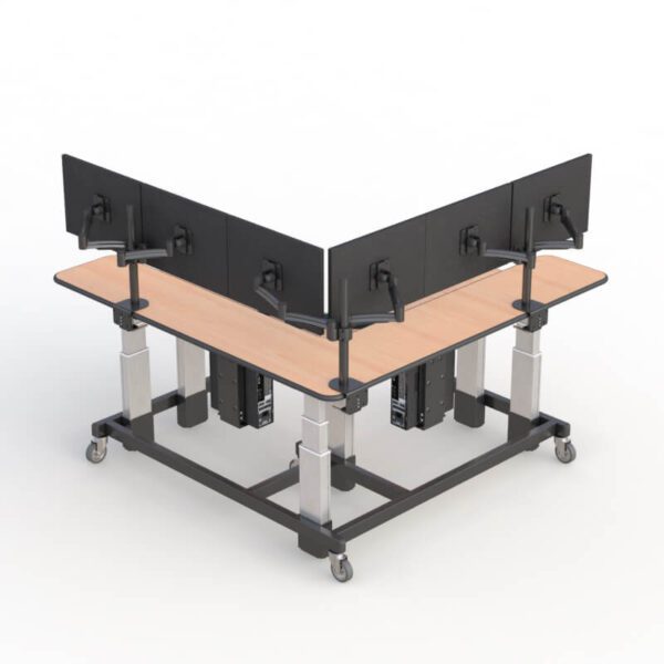 Standing Corner Dual Tier Desk