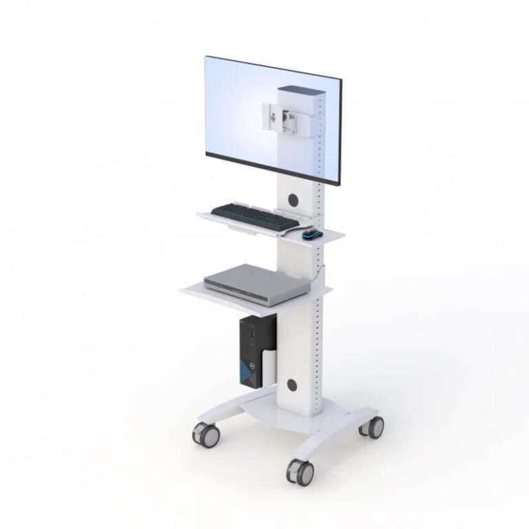 Mobile Medical Computer Stand Rolling Computer Cart