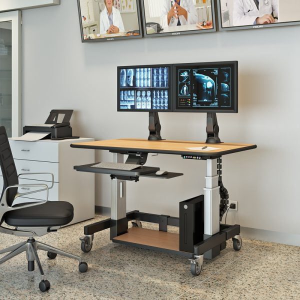 ergonomic computer standing office desk workstation