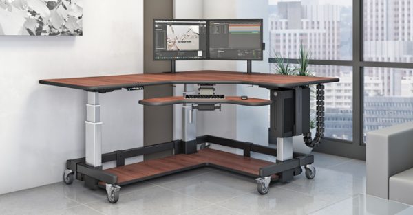 ergonomic corner stand up desk