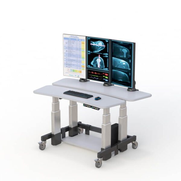 Portable dual tier desks by AFC: A compact and versatile solution for work or study on the go.