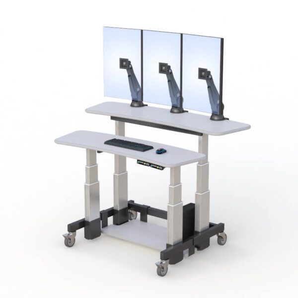 AFC's space-saving dual tier desks maximize efficiency in any workspace.