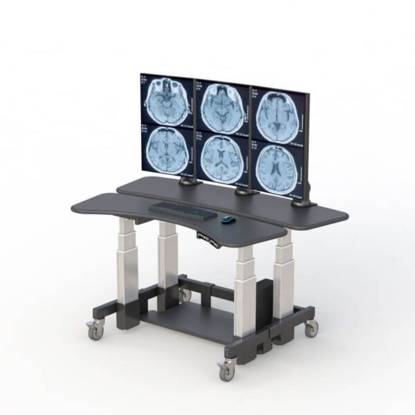 Dual tier laptop desks by AFC: A compact and versatile solution for working or studying. Two tiers provide ample space for laptop and accessories.