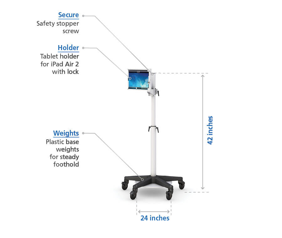 iPad Medical Cart with Features specs