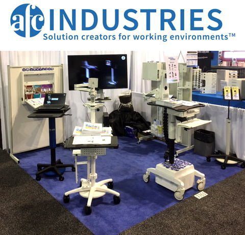 HIMMS 2019 booth computer carts display