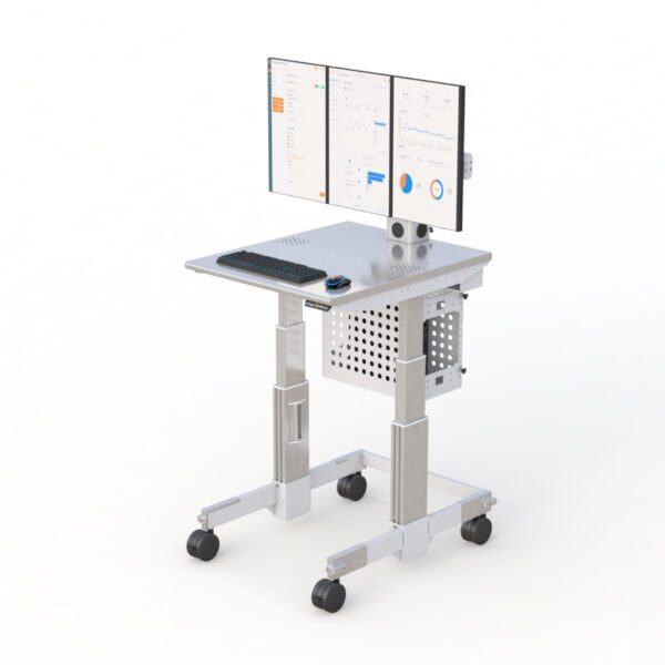 772903 Ergonomic AFC Cleanroom Mobile Workstation on Wheels - Effortlessly Move Your Computer Station Anywhere!