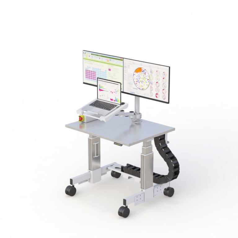 Cleanroom Mobile Computer Stand Workstation Rolling Cart