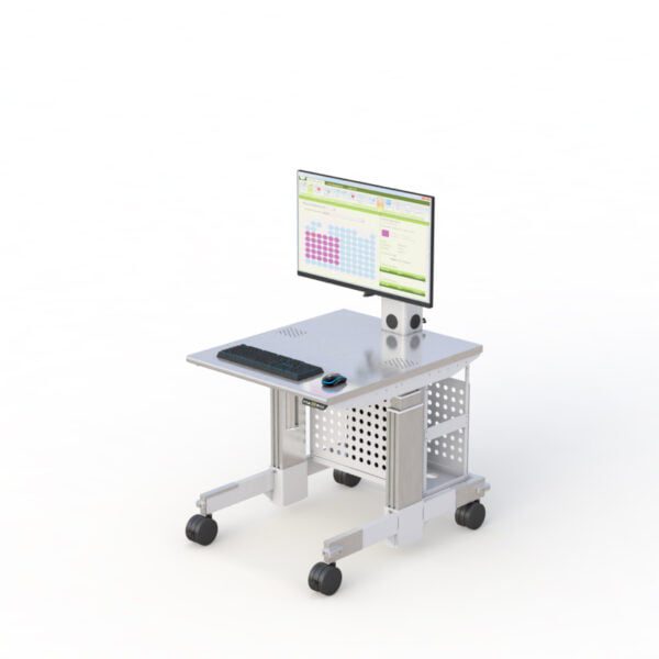 Cleanroom Computer Workstation Cart on Wheels - AFC Medical Furniture