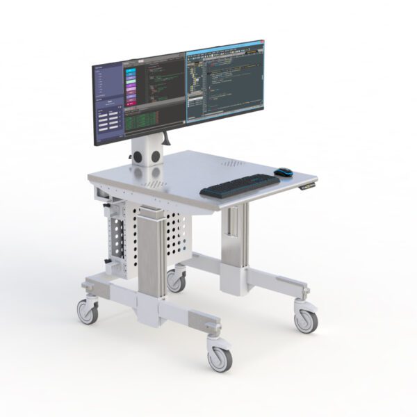 AFC Cleanroom Mobile Computer Workstation Cart: Portable computing solution for cleanroom environments.
