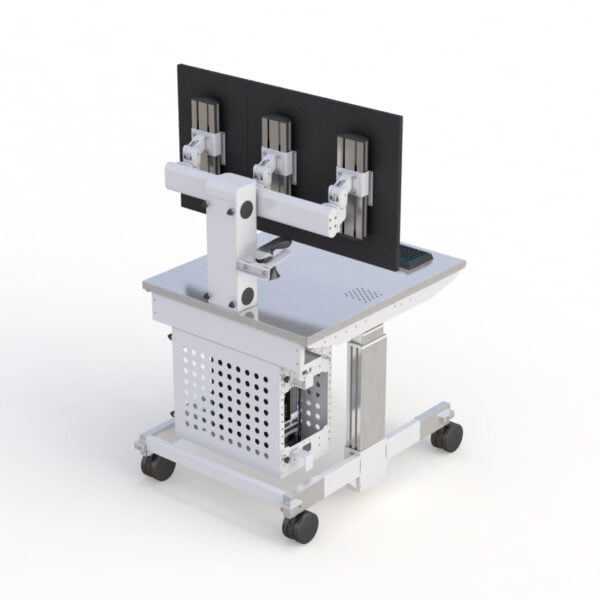 Cleanroom computer cart mobile by AFC, designed for easy mobility in sterile environments