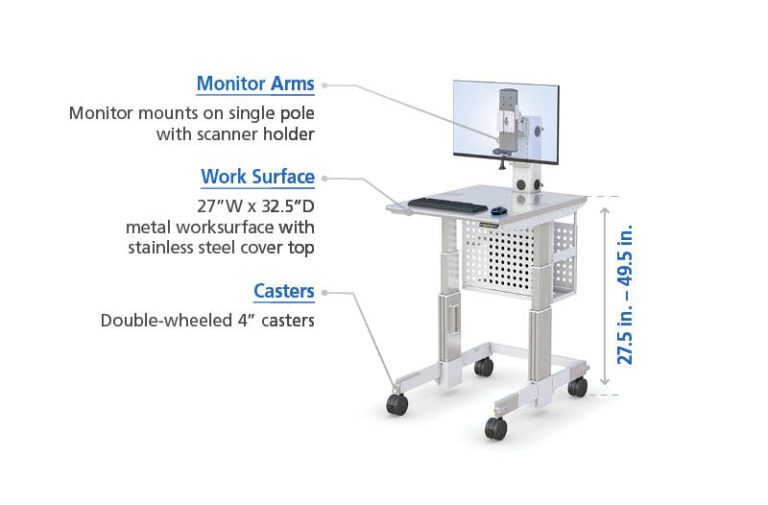 Clean Room Computer Carts on Wheels - AFC Medical Furniture