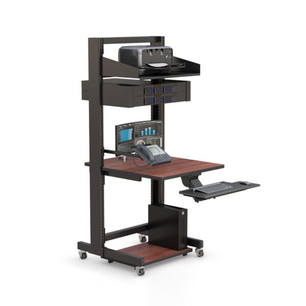 Rack Mount Workstation Furniture with Printer Shelf