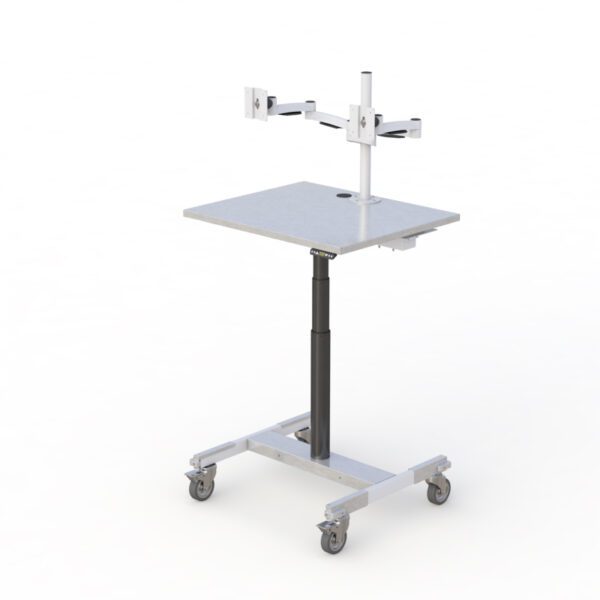 Mobile Cleanroom Computer Cart Bracket with Wheels