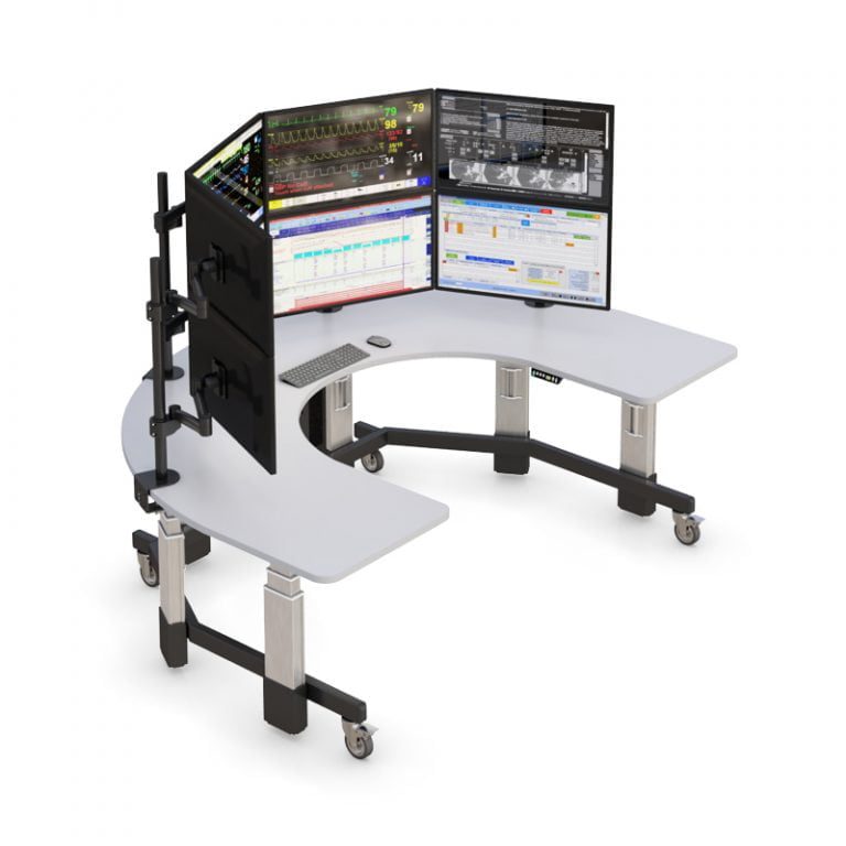 UShaped Ergonomic Standing Desk for Multiple Monitors AFC Industries