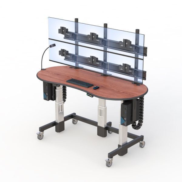 Telehealth desk for doctors by AFC, featuring a sleek design with integrated technology for virtual consultations.