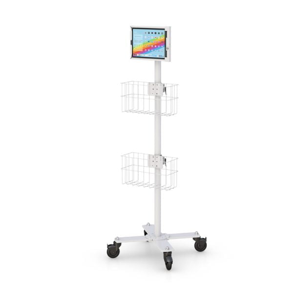Medical Tablet Cart With Double Storage Basket