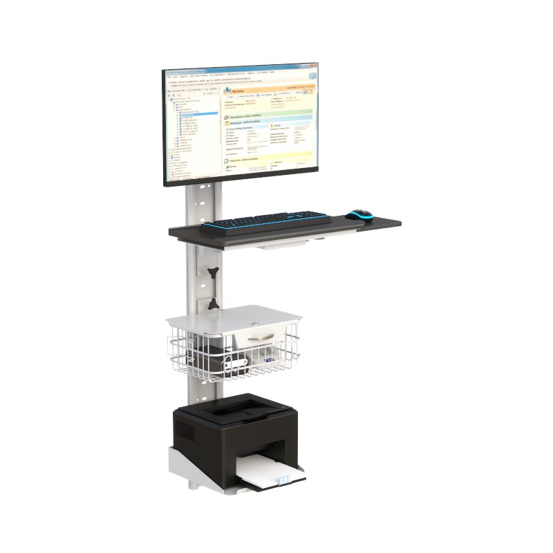 Wall Track Mounting Systems: Secure Computer System with Keyboard Tray & Printer Shelf - Image 2