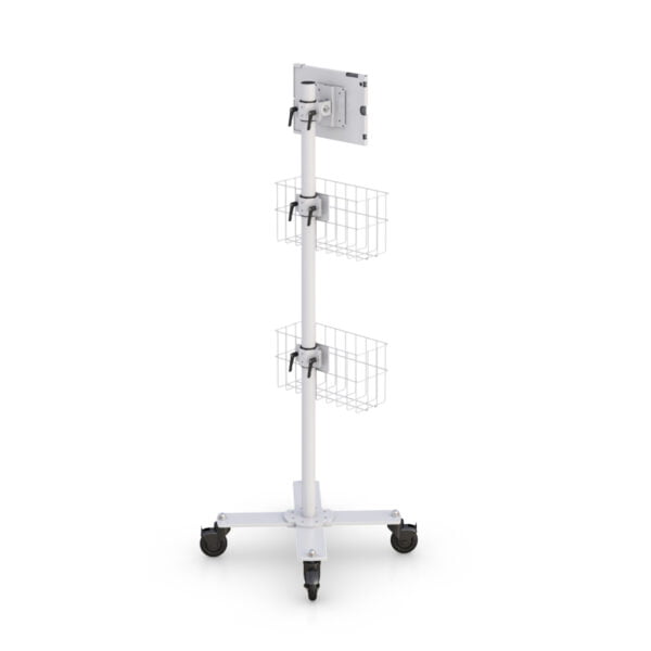 AFC Ergonomic Medical Standing Computer Cart with Double Storage Basket
