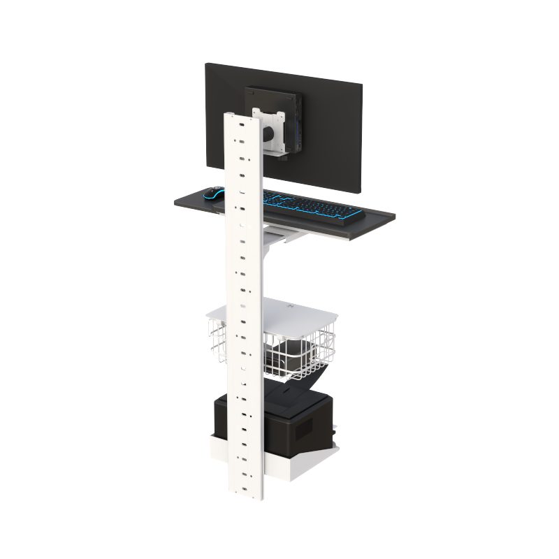 Wall Track Mounting Systems: Secure Computer System with Keyboard Tray & Printer Shelf - Image 5