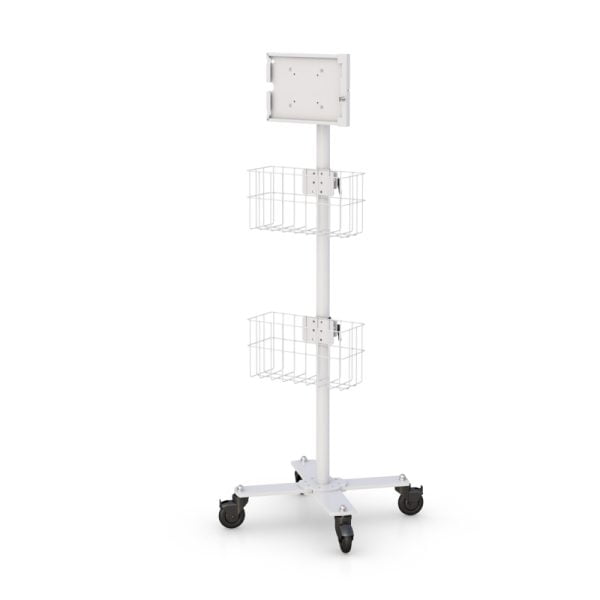 Tablet Cart With Double Storage Basket
