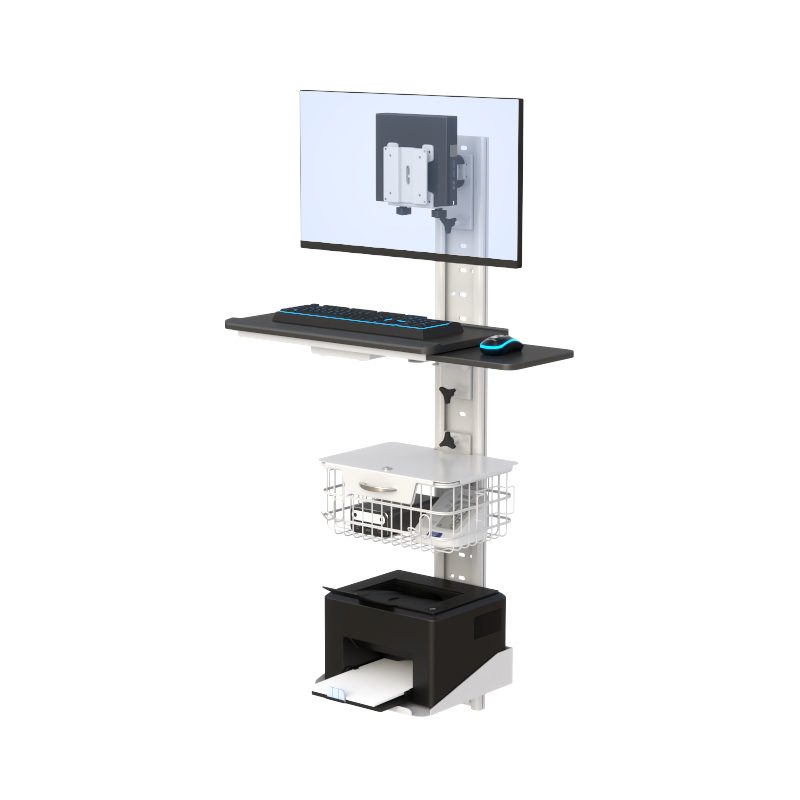 Wall Track Mounting Systems: Secure Computer System with Keyboard Tray & Printer Shelf - Image 3