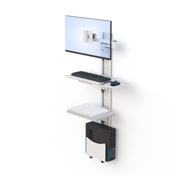 Wall Mounted Computer Workstation with CPU Holder