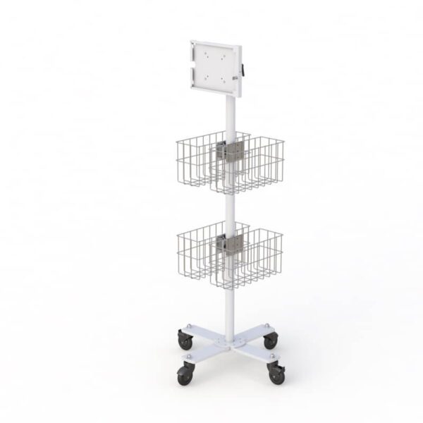 Adjustable Mobile Tablet Computer Cart with Storage by AFC Image