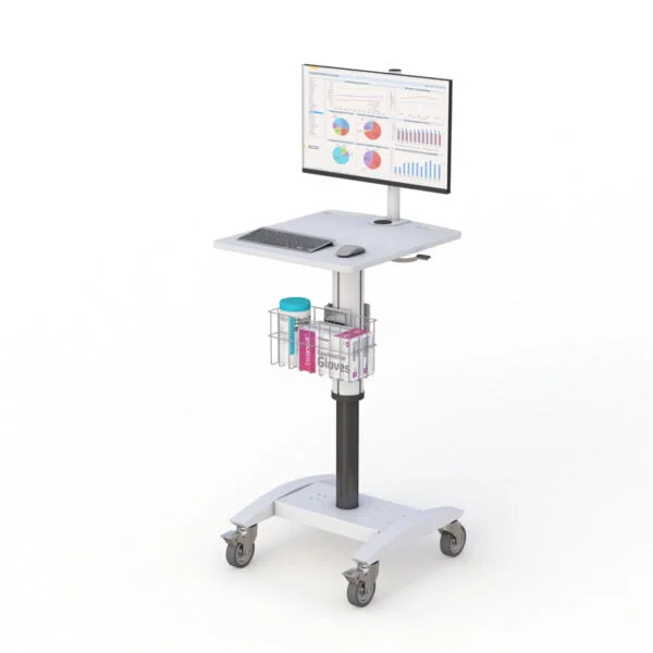 Medical Utility Cart with Computer Tray and Wheels