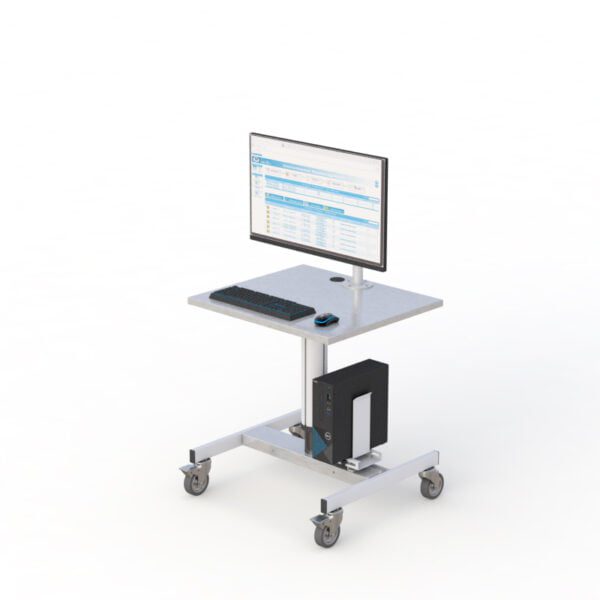 Cleanroom Adjustable Mobile Medical Computer Desk Cart