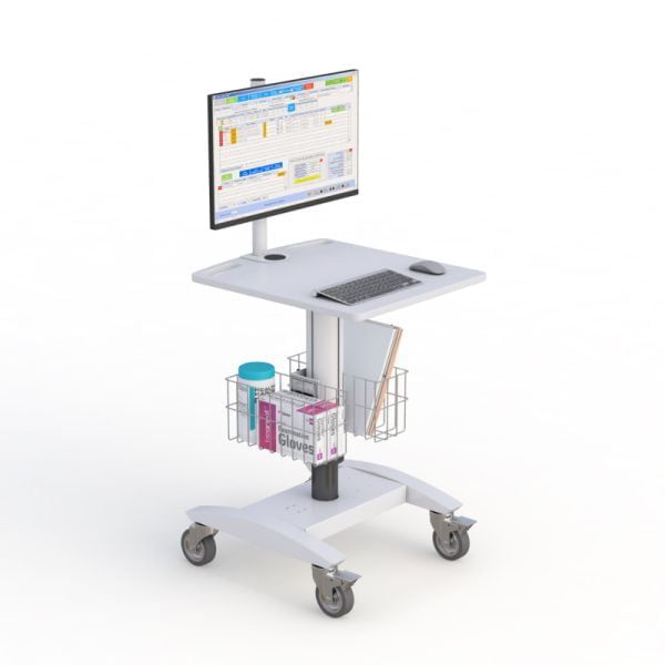 Height Adjustable Telemedicine Medical Cart