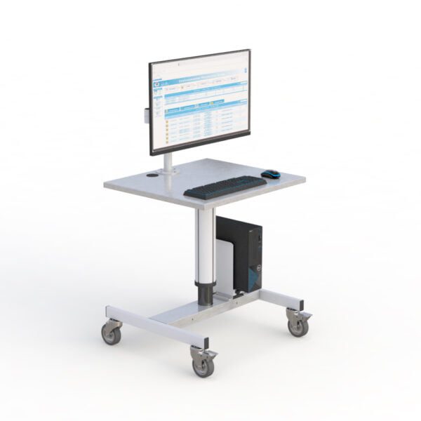Cleanroom Height Adjustable Mobile Medical Computer Desk Cart