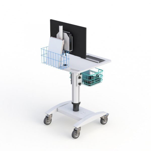 Pneumatic Cart with Thin-Client PC Mounts