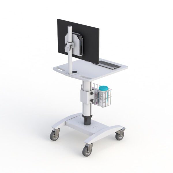 AFC Adjustable Medical Utility Cart with Computer Tray and Wheels